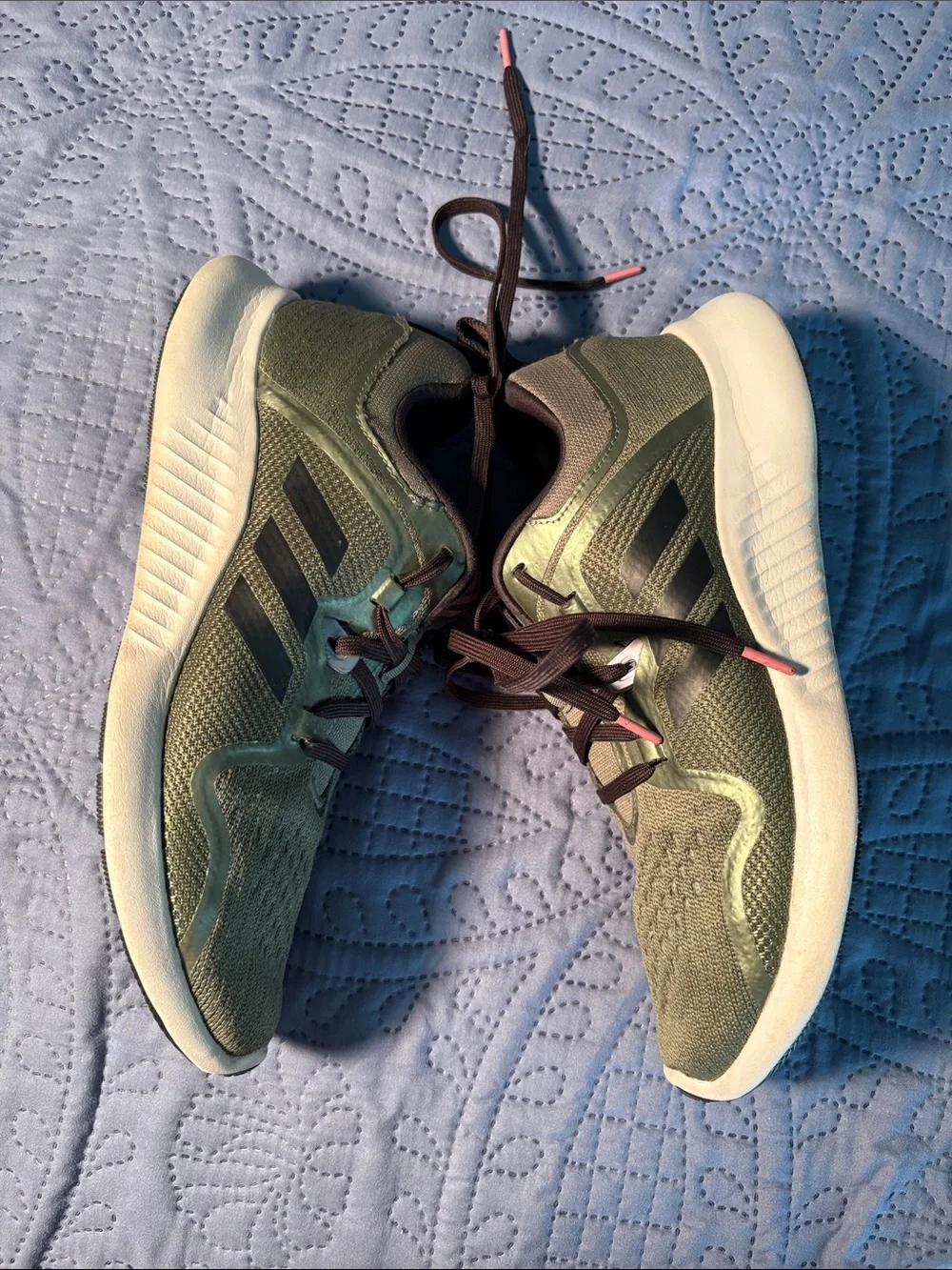 Adidas Edge Bounce Running Shoes Women’s 8.5 Green Athletic Sneakers